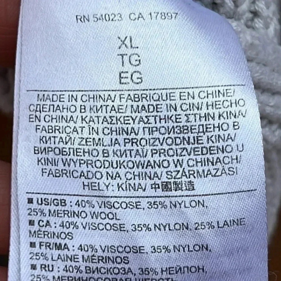 CREAM SWEATER Women’s XL CABLE KNIT VISCOSE NYLON Merino WOOL winter warm office - Picture 5 of 6